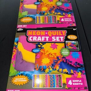 🫶🏼NWT (2 kits) Neon Quilt Craft Set - Bright Pink, Yellow, Purple